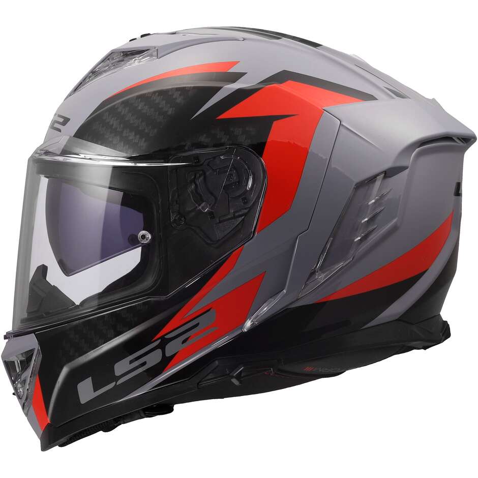 Casco Moto Integrale LS2 FF818 STORM III DYNAMO Grigio Rosso
