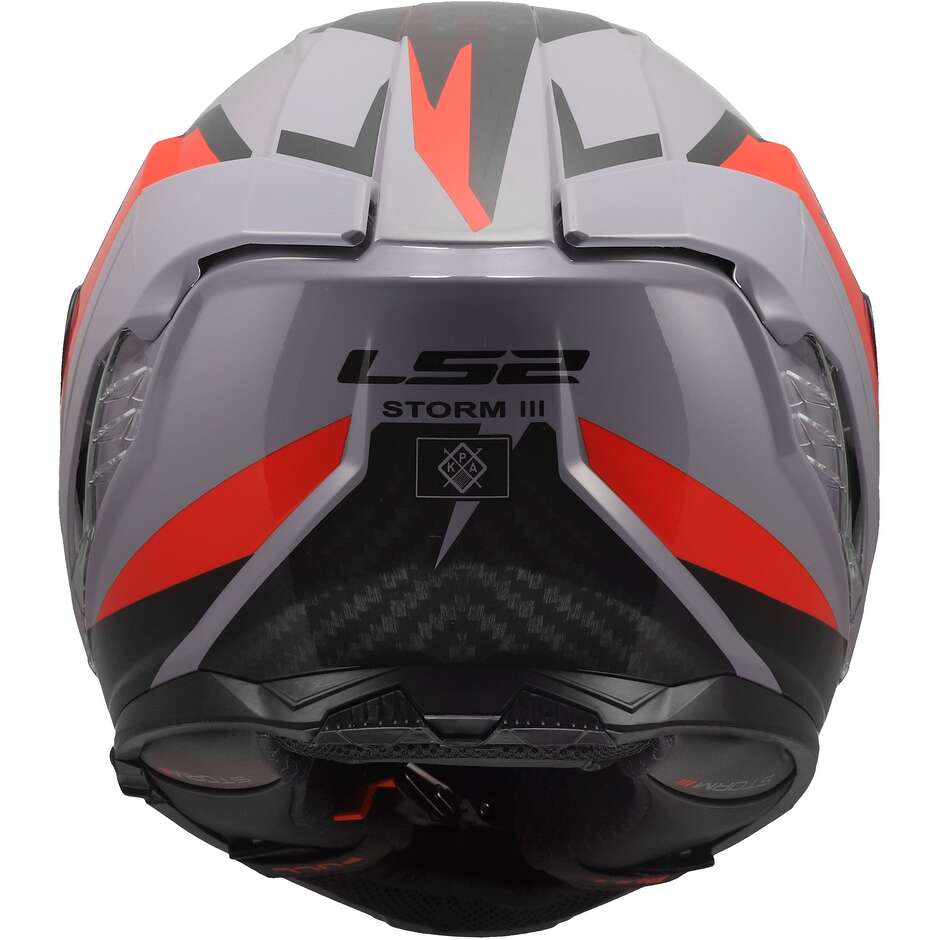 Casco Moto Integrale LS2 FF818 STORM III DYNAMO Grigio Rosso