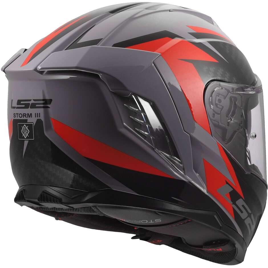 Casco Moto Integrale LS2 FF818 STORM III DYNAMO Grigio Rosso
