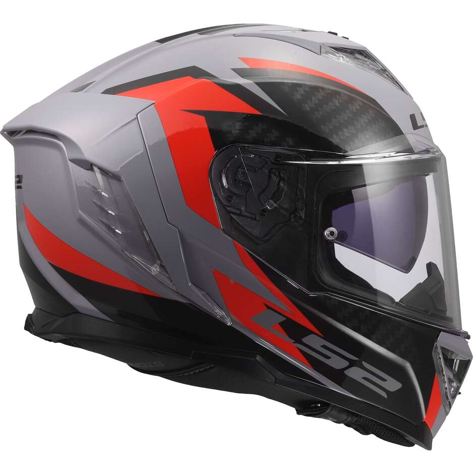 Casco Moto Integrale LS2 FF818 STORM III DYNAMO Grigio Rosso
