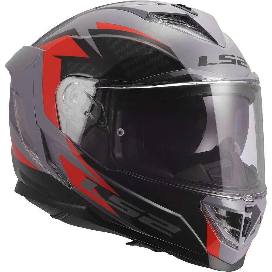 Casco Moto Integrale LS2 FF818 STORM III DYNAMO Grigio Rosso