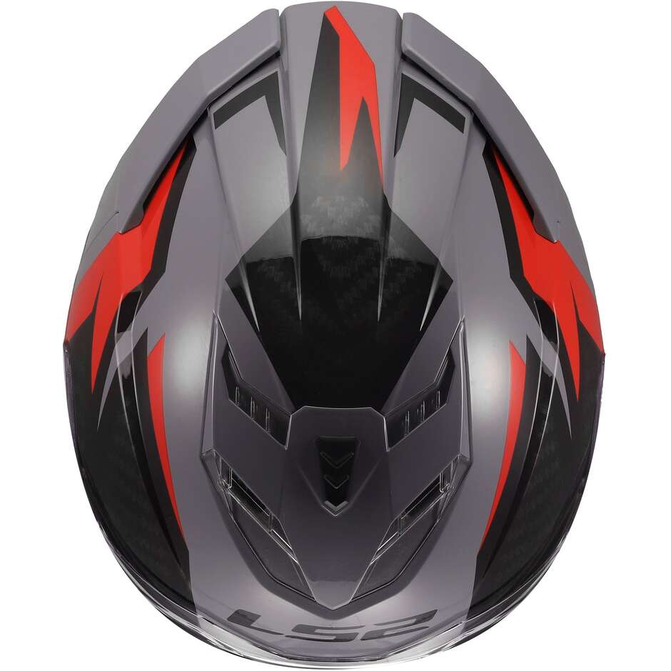 Casco Moto Integrale LS2 FF818 STORM III DYNAMO Grigio Rosso