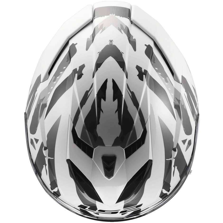 Casco Moto Integrale LS2 FF818 STORM III KAOS Bianco Grigio