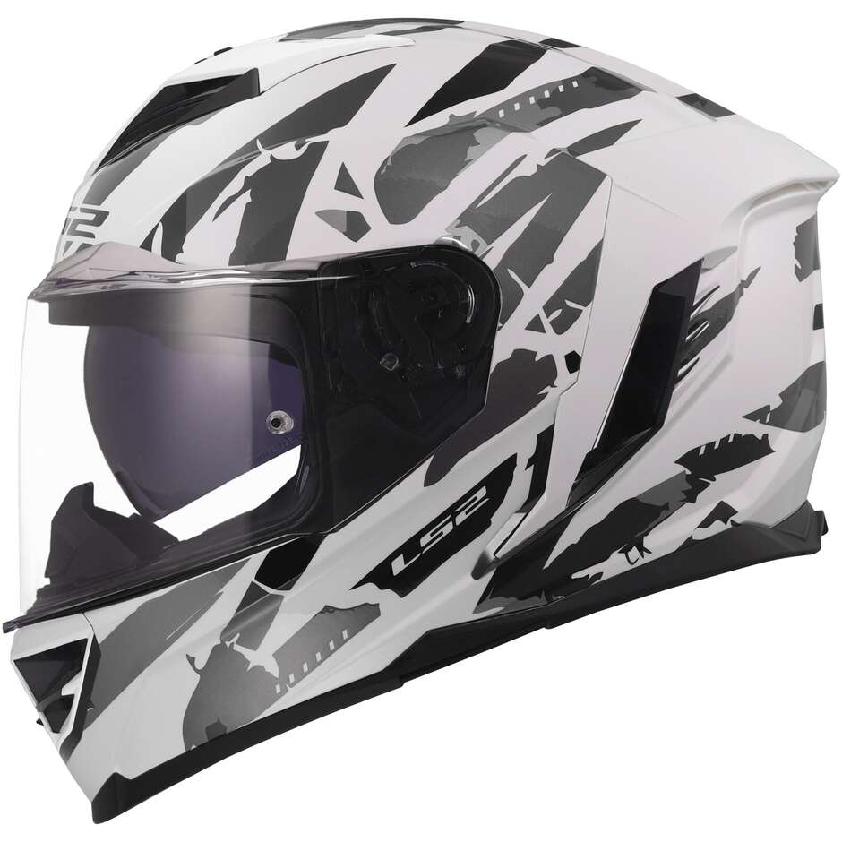 Casco Moto Integrale LS2 FF818 STORM III KAOS Bianco Grigio