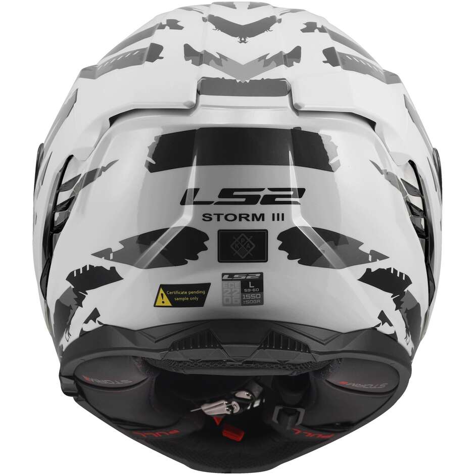 Casco Moto Integrale LS2 FF818 STORM III KAOS Bianco Grigio