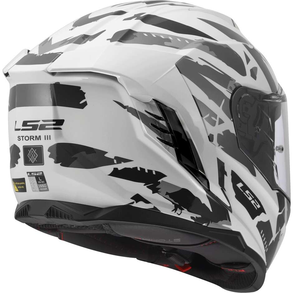 Casco Moto Integrale LS2 FF818 STORM III KAOS Bianco Grigio