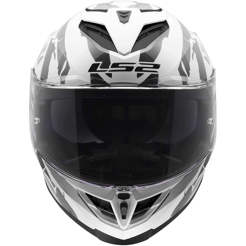 Casco Moto Integrale LS2 FF818 STORM III KAOS Bianco Grigio