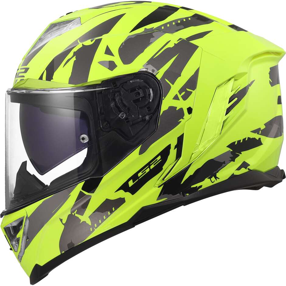 Casco Moto Integrale LS2 FF818 STORM III KAOS Giallo Fluo