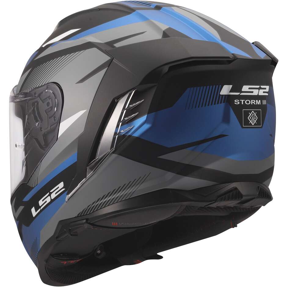 Casco Moto Integrale LS2 FF818 STORM III KOMAI Nero Blu