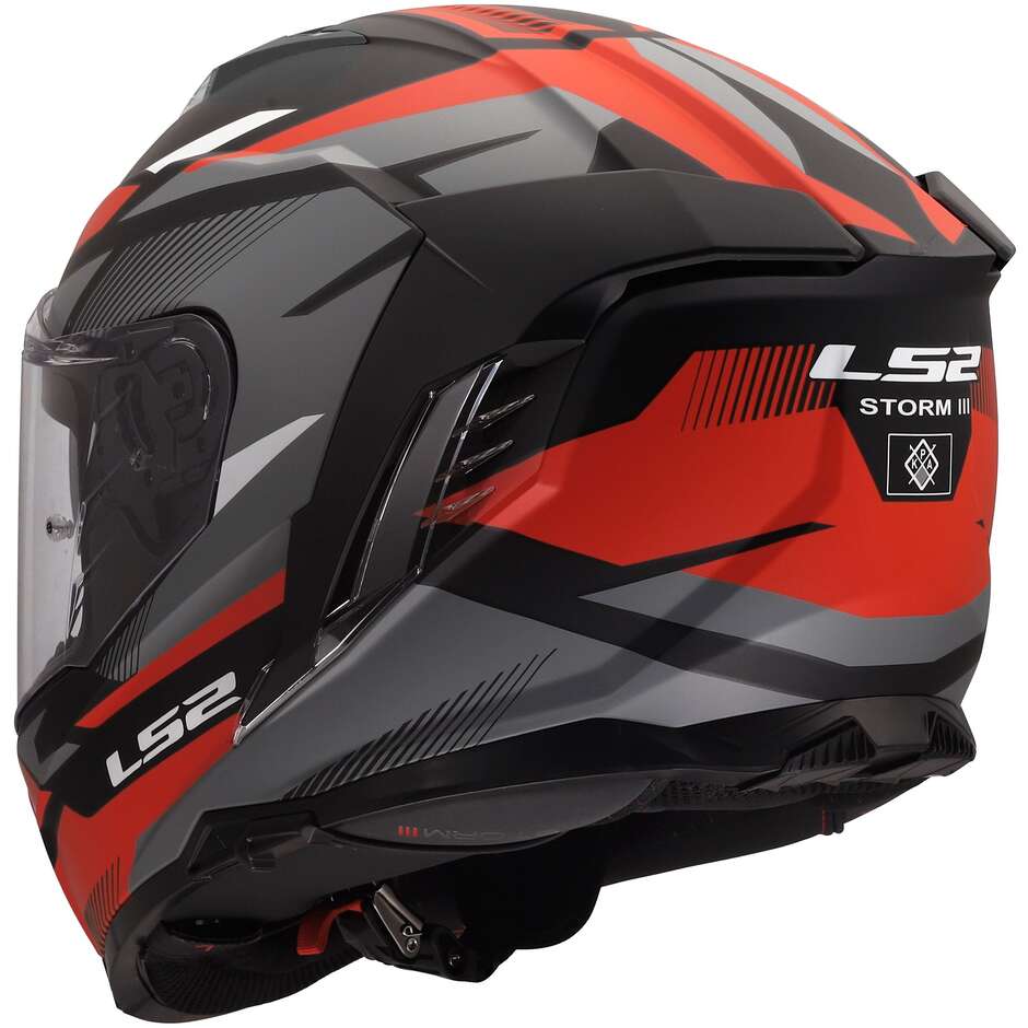 Casco Moto Integrale LS2 FF818 STORM III KOMAI Nero Rosso