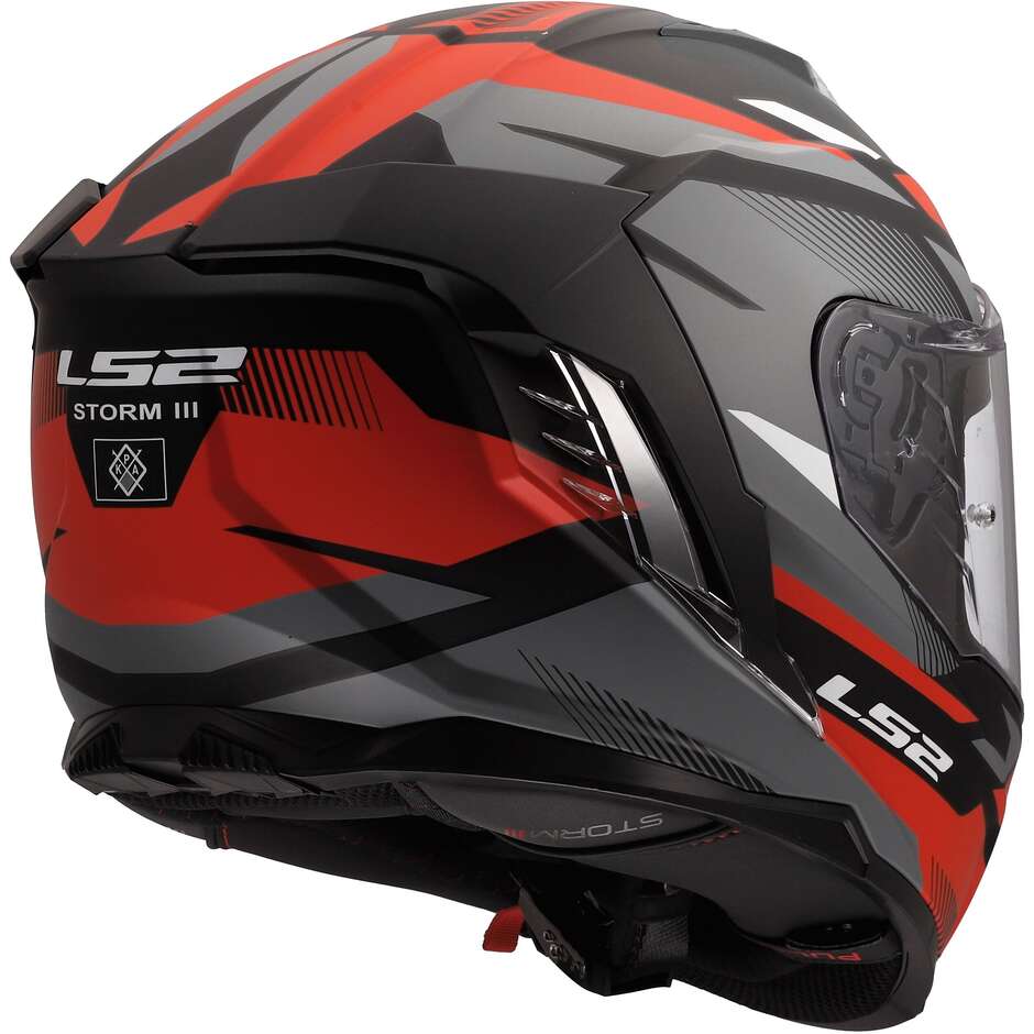 Casco Moto Integrale LS2 FF818 STORM III KOMAI Nero Rosso