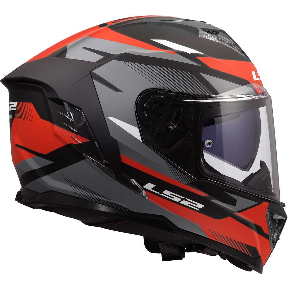 Casco Moto Integrale LS2 FF818 STORM III KOMAI Nero Rosso