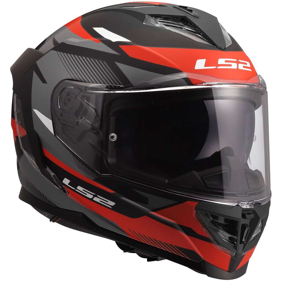 Casco Moto Integrale LS2 FF818 STORM III KOMAI Nero Rosso