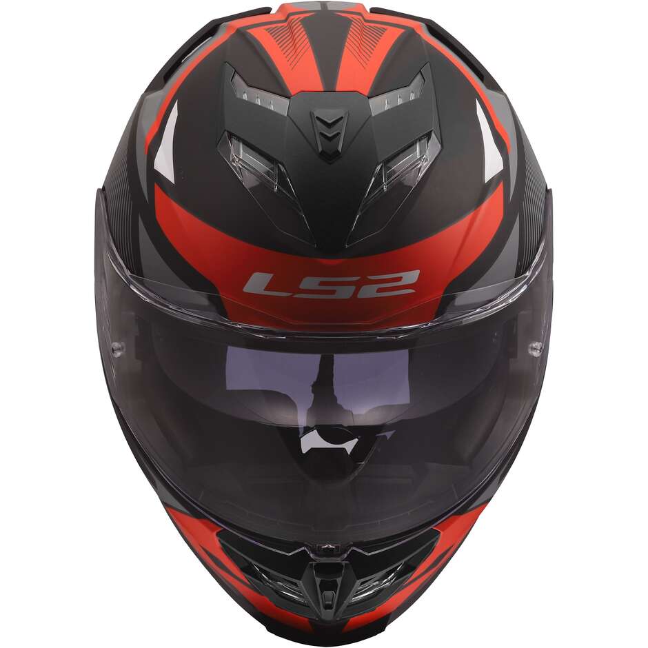 Casco Moto Integrale LS2 FF818 STORM III KOMAI Nero Rosso