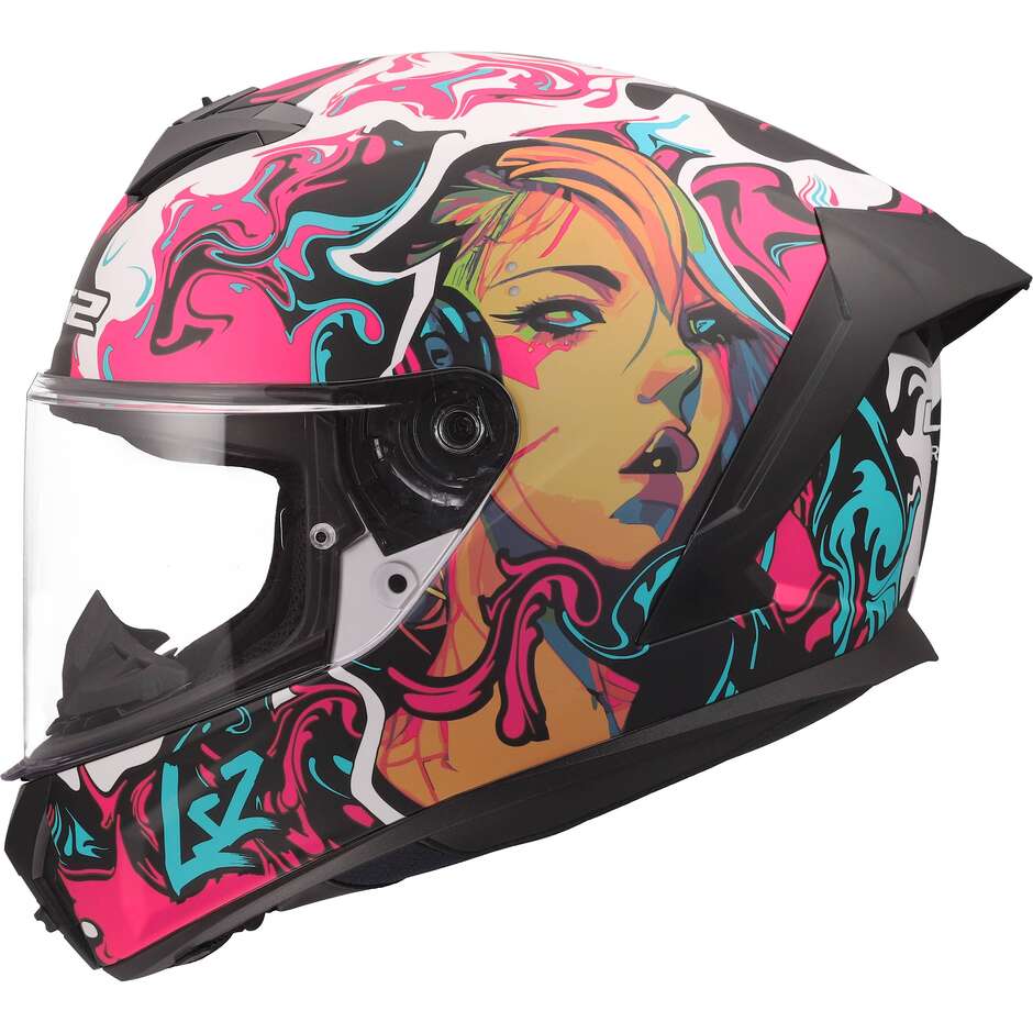 Casco Moto Integrale LS2 FF820 RAPID III CYBERG Viola Ciano