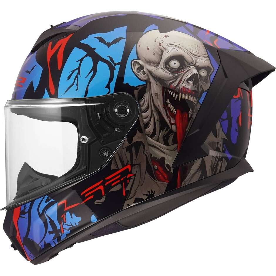 Casco Moto Integrale LS2 FF820 RAPID III ZOMBIE II Nero Rosso Blu