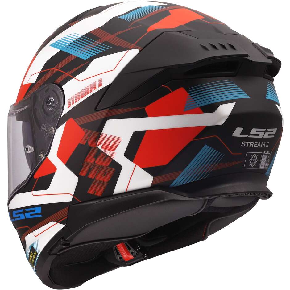 Casco Moto Integrale Ls2 LS2 FF808 STREAM II MIKA Bianco Blu Rosso