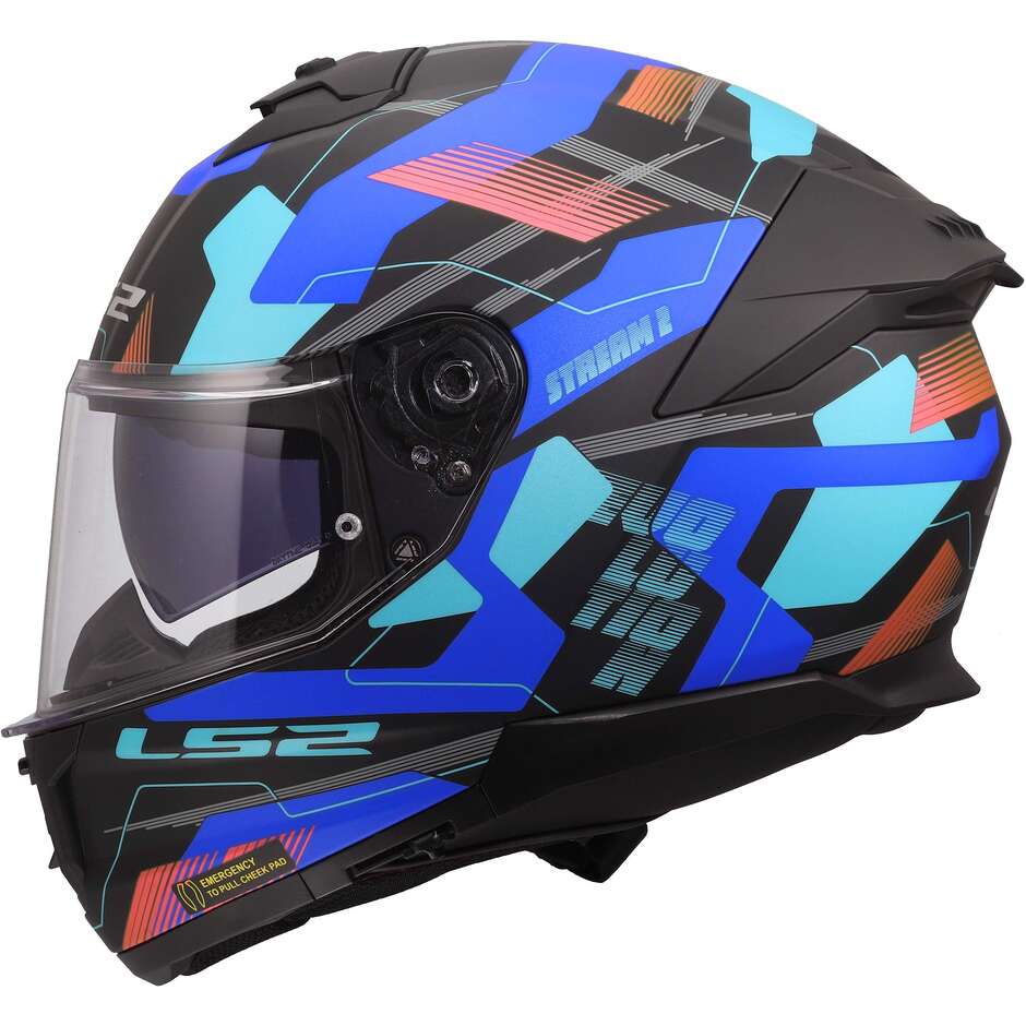 Casco Moto Integrale Ls2 LS2 FF808 STREAM II MIKA Nero Blu