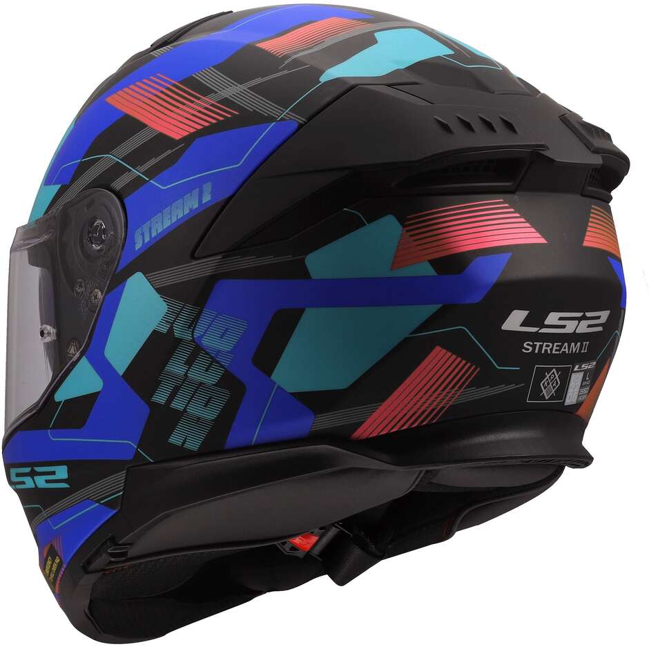 Casco Moto Integrale Ls2 LS2 FF808 STREAM II MIKA Nero Blu