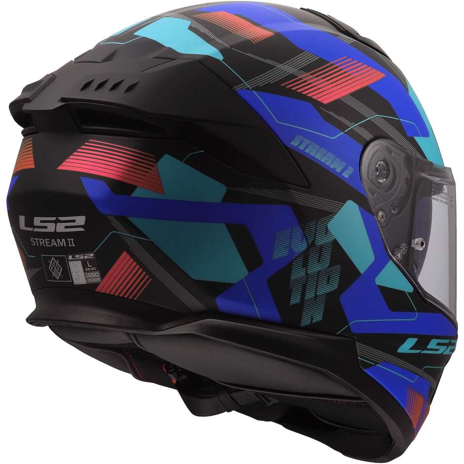 Casco Moto Integrale Ls2 LS2 FF808 STREAM II MIKA Nero Blu