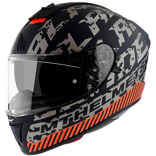 Casco Moto Integrale Mt Helmet BLADE 2 Sv CHECK B2 Grigio Opaco