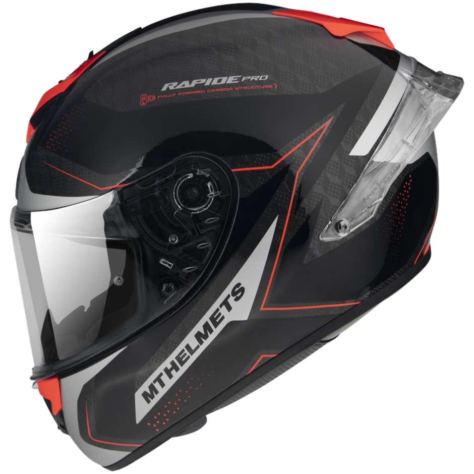 Casco Moto Integrale Mt Helmet RAPIDE PRO MASTER B5 Rosso Fluo Lucido