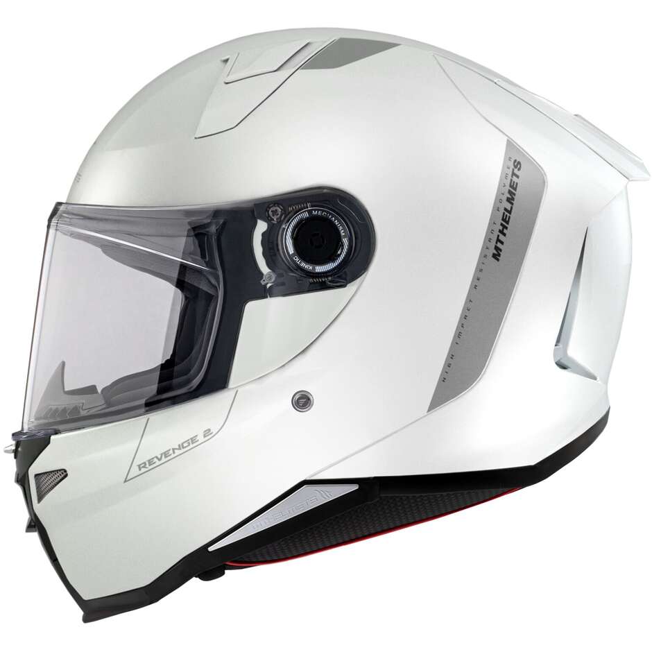 Casco Moto Integrale Mt Helmet REVENGE 2 S Solid A0 Bianco Lucido