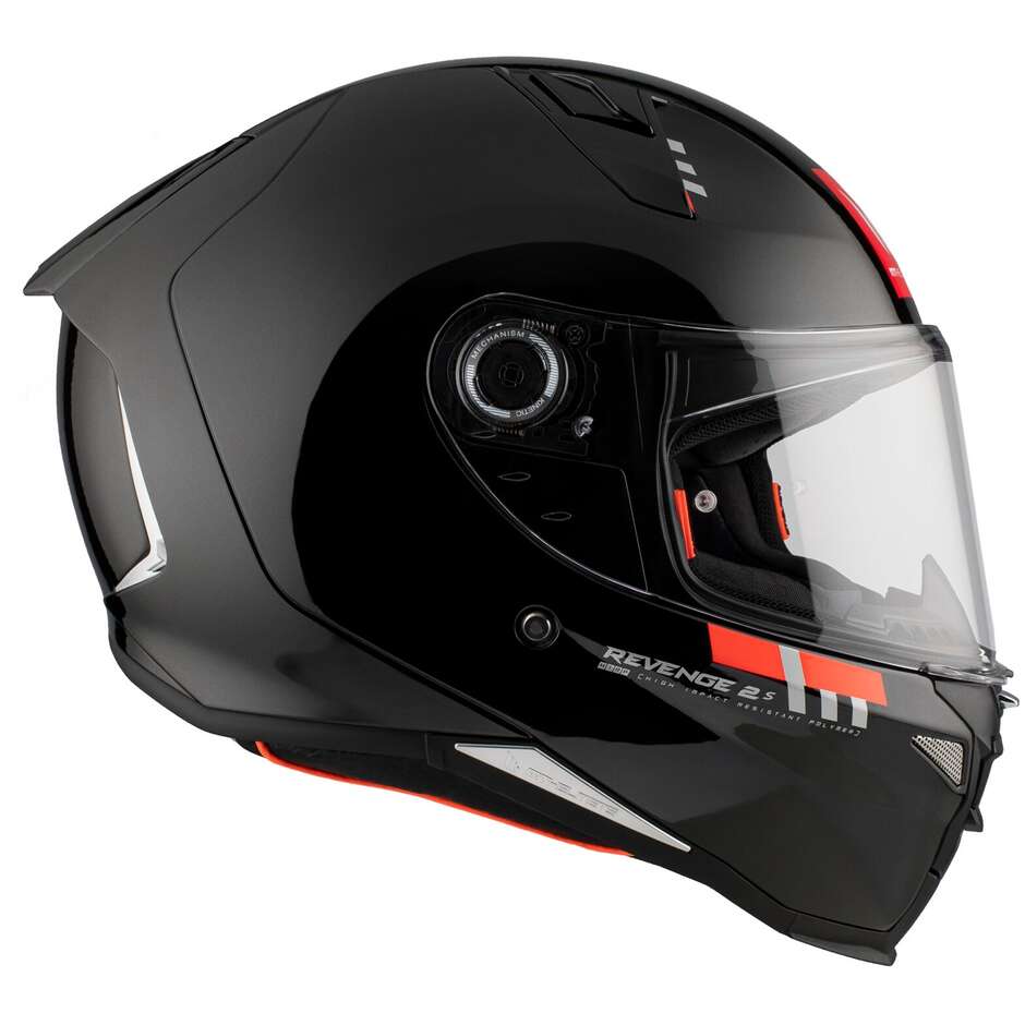 Casco Moto Integrale Mt Helmet REVENGE 2 S Solid A1 Nero Lucido