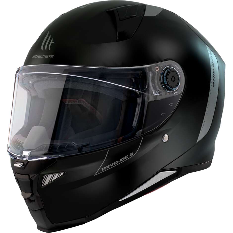 Casco Moto Integrale Mt Helmet REVENGE 2 S Solid A1 Nero Opaco