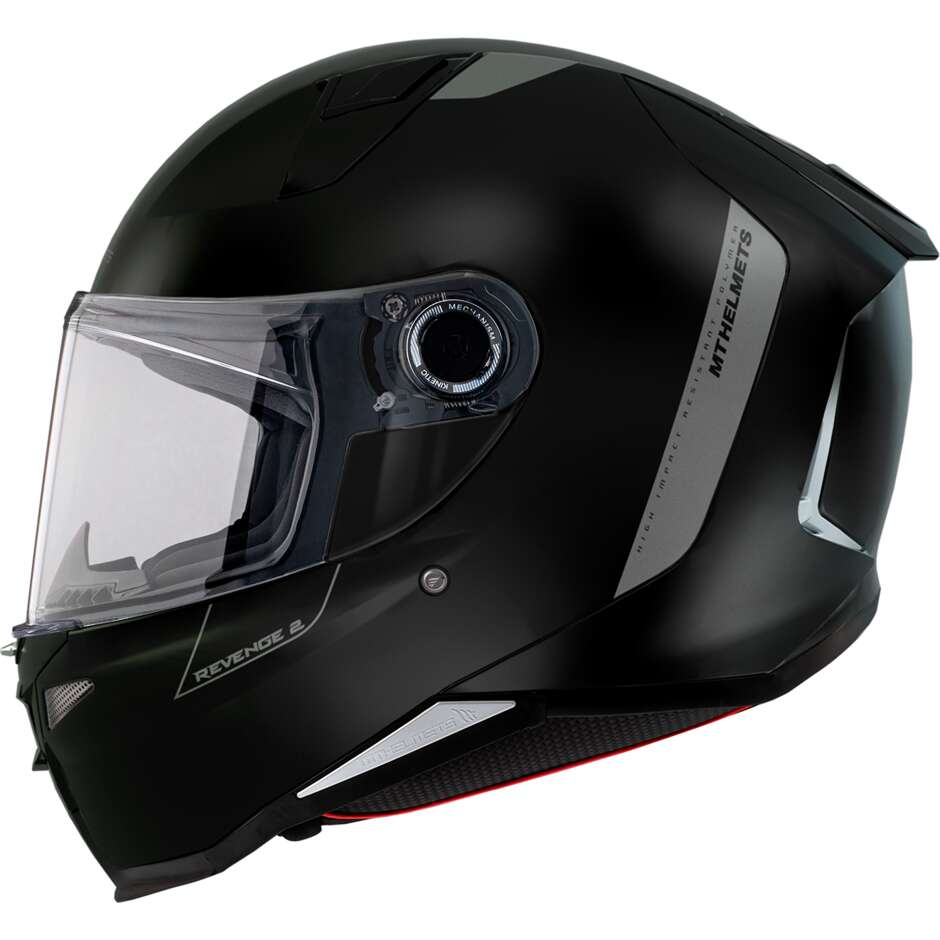 Casco Moto Integrale Mt Helmet REVENGE 2 S Solid A1 Nero Opaco