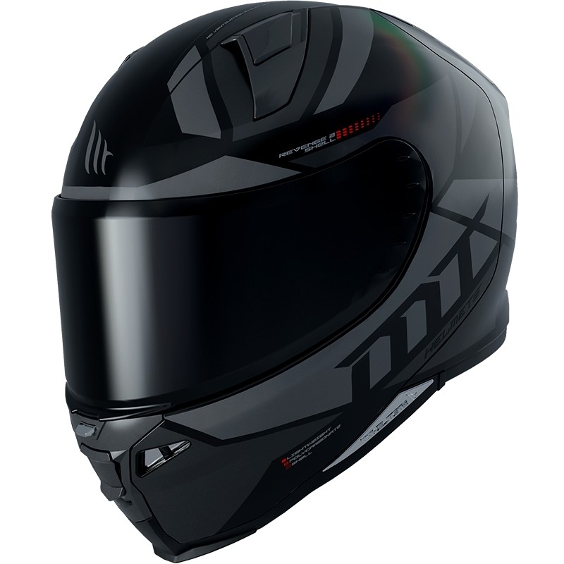 Casco Moto Integrale Mt Helmet REVENGE 2 SCALPEL A2 Grigio Opaco