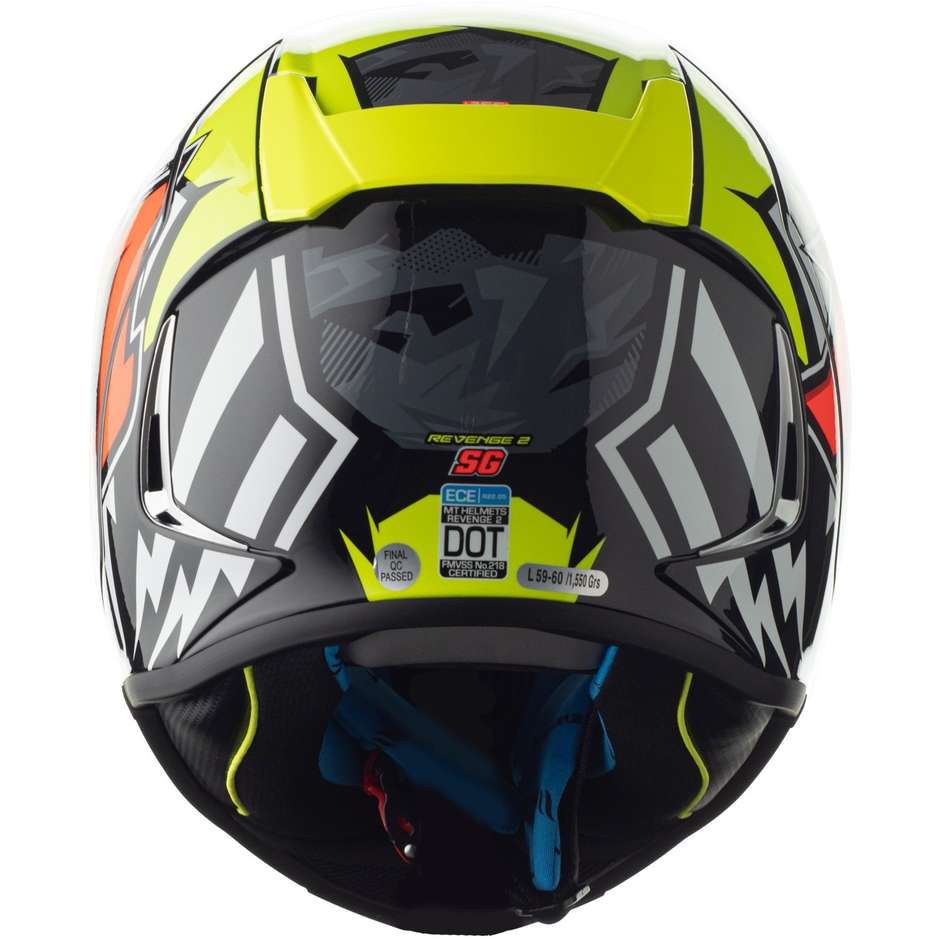 Casco Moto Integrale Mt Helmet REVENGE 2 SERGIO GARCIA A3 Giallo Perlato