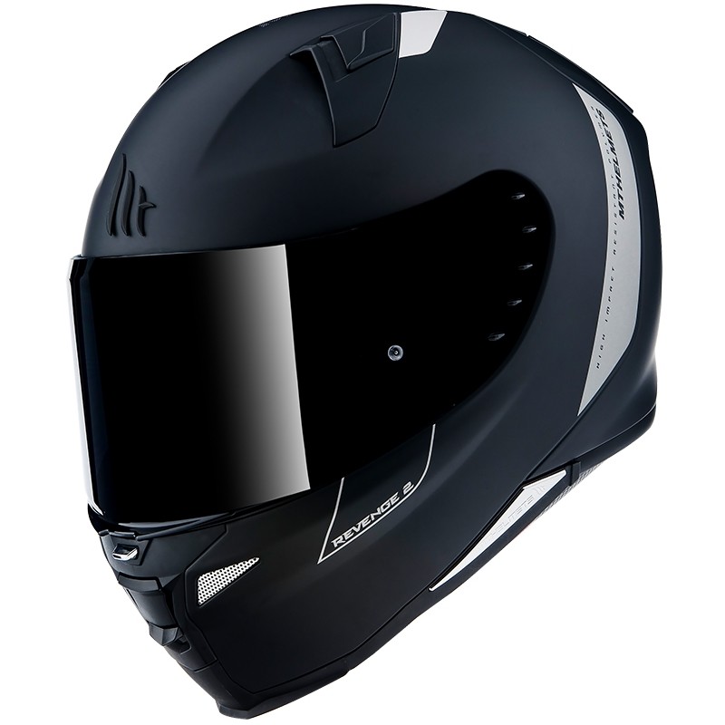 Casco Moto Integrale Mt Helmet REVENGE 2 Solid A1 Solid Nero Opaco