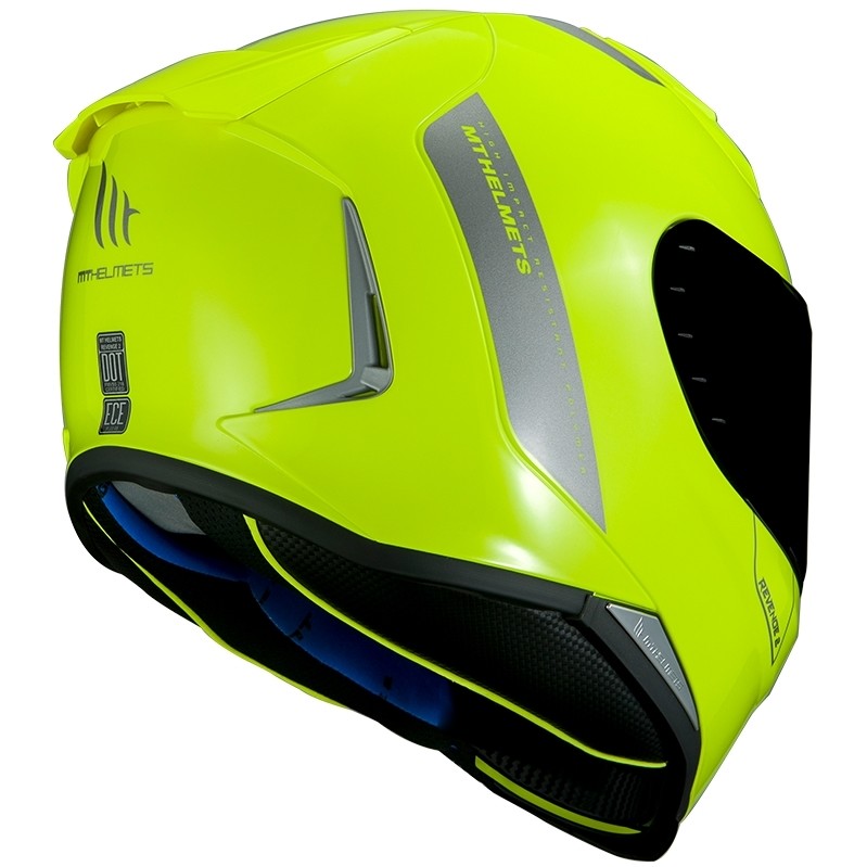 Casco Moto Integrale Mt Helmet REVENGE 2 Solid A3 Solid Giallo Fluo