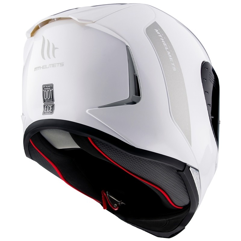 Casco Moto Integrale Mt Helmet REVENGE 2 Solid Bainco Perla Lucido