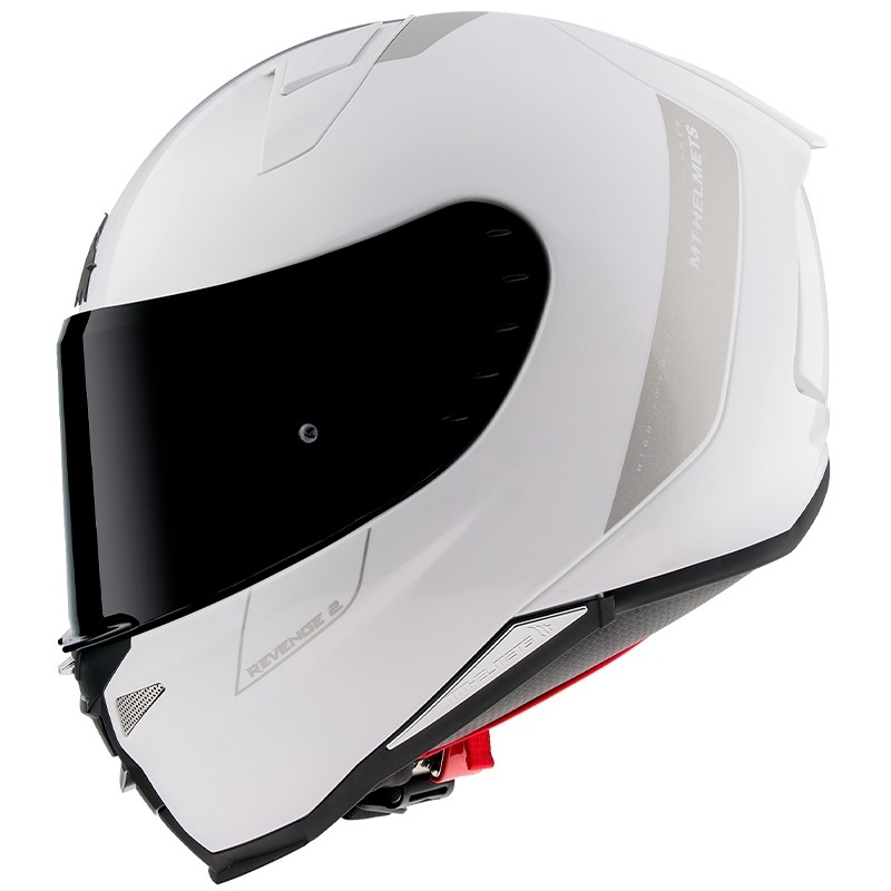 Casco Moto Integrale Mt Helmet REVENGE 2 Solid Bainco Perla Lucido