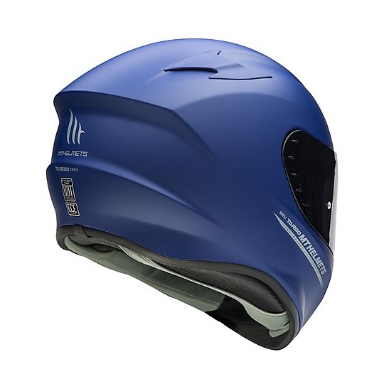 Casco Moto Integrale Mt Helmet TARGO Solid A7 Blu Opaco