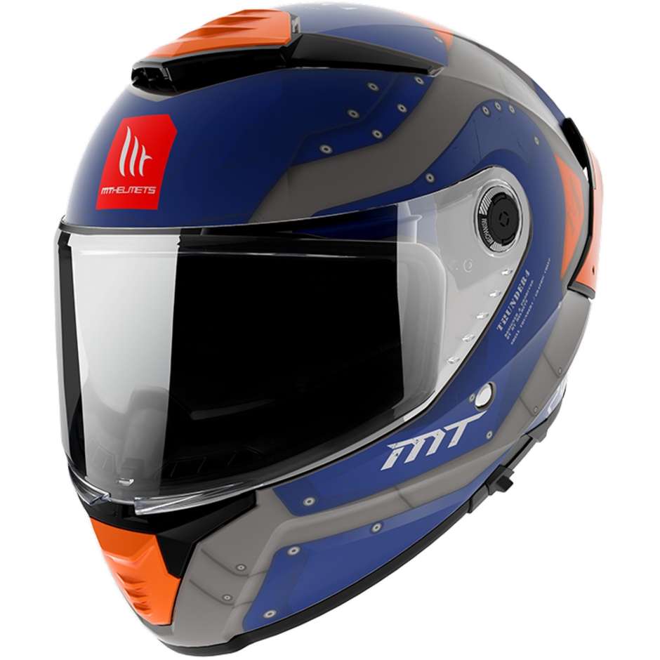 Casco Moto Integrale Mt Helmet THUNDER 4 Sv CHEEP A7 Blu Opaco