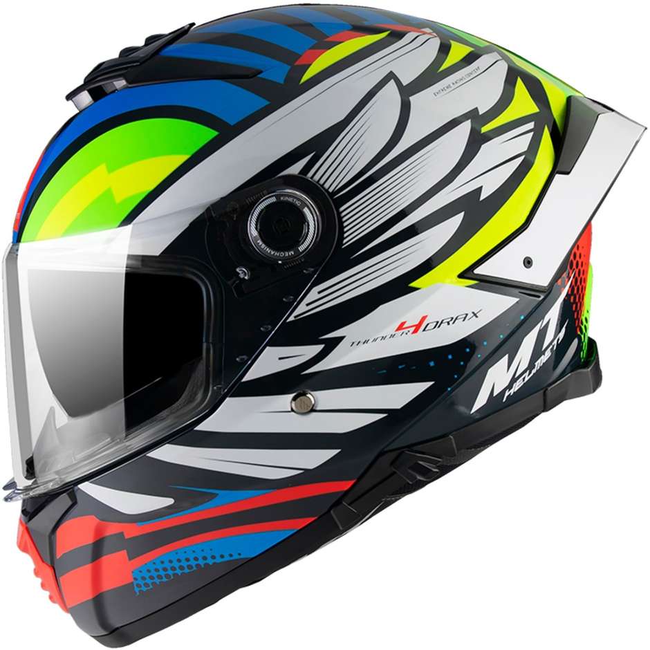 Casco Moto Integrale Mt Helmet THUNDER 4 Sv DRAX B7 Blu Lucido