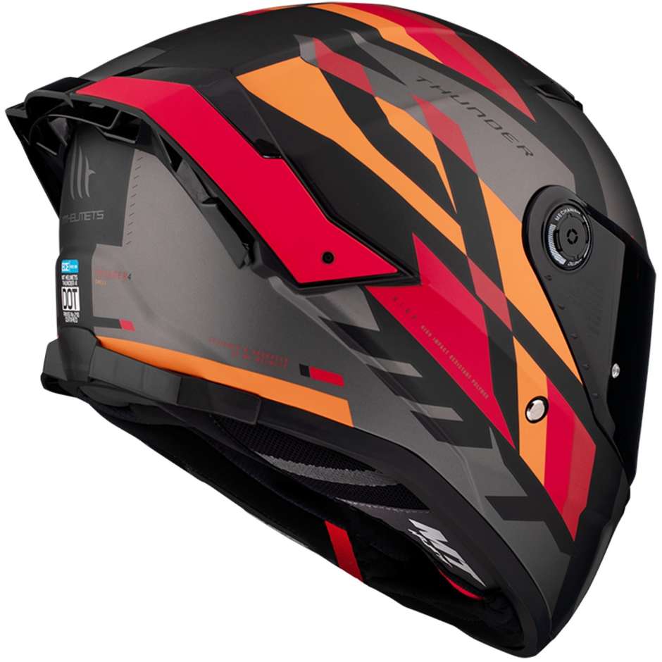Casco Moto Integrale Mt Helmet THUNDER 4 Sv ERGO B15 Rosso Opaco