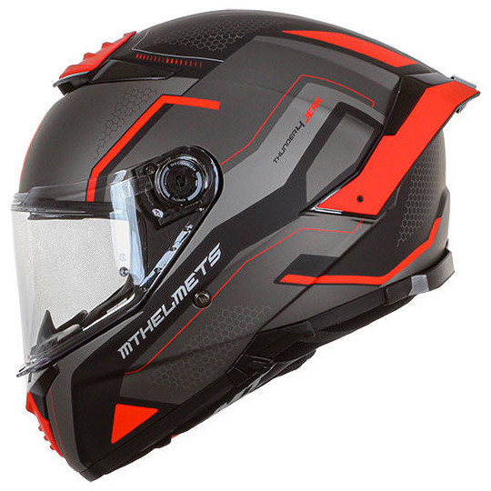 Casco Moto Integrale Mt Helmet THUNDER 4 Sv JERK B5 Rosso Opaco