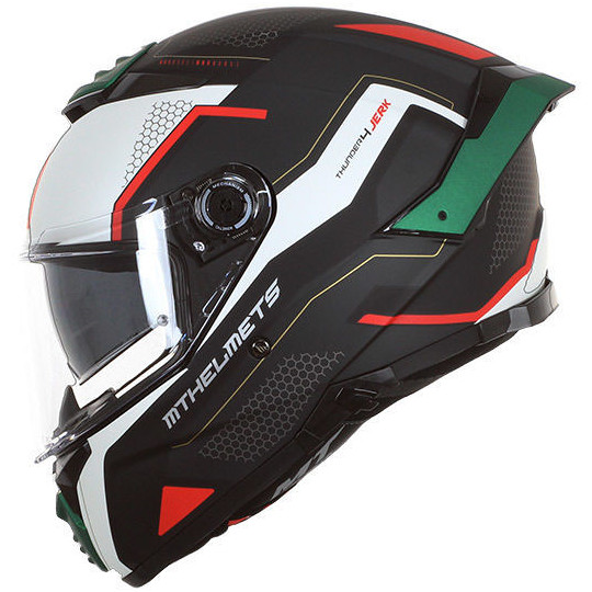 Casco Moto Integrale Mt Helmet THUNDER 4 Sv JERK B6 Verde Opaco