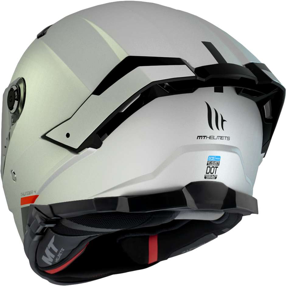 Casco Moto Integrale Mt Helmet THUNDER 4 Sv Solid A0 Bianco Perla
