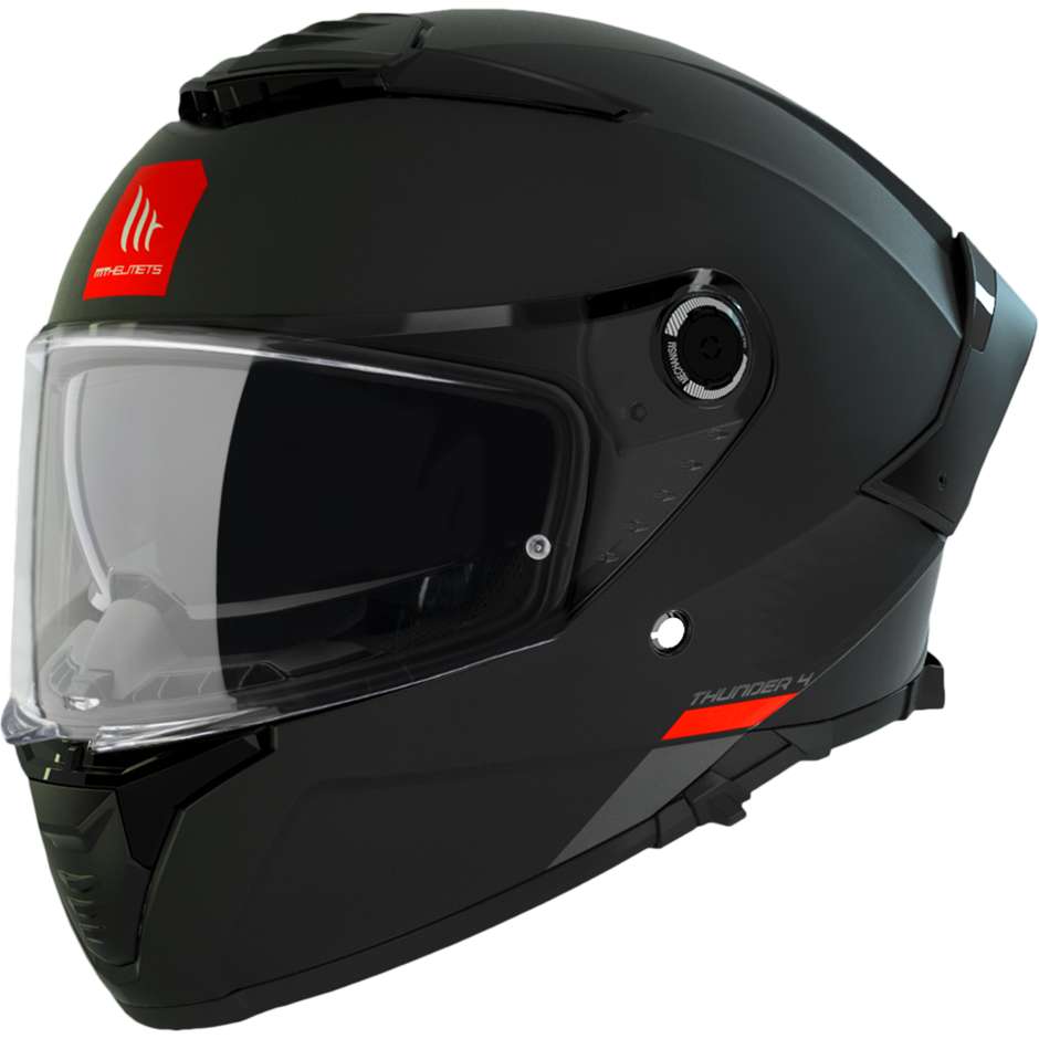 Casco Moto Integrale Mt Helmet THUNDER 4 Sv Solid A1 Nero Opaco