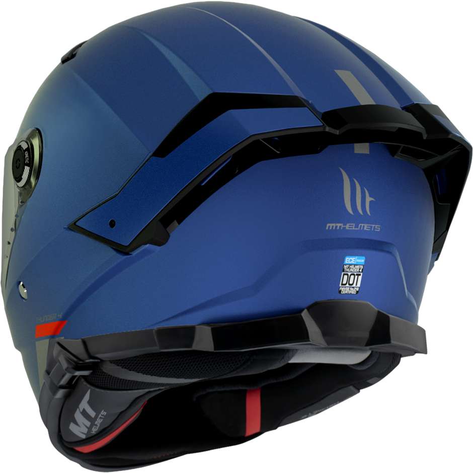 Casco Moto Integrale Mt Helmet THUNDER 4 Sv Solid A7 Blu Opaco