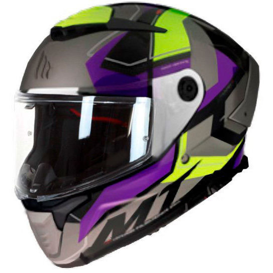 Casco Moto Integrale Mt Helmet THUNDER 4 Sv VALIANT B2 Grigio Lucido