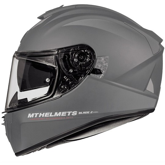 Casco moto Integrale MT Helmets Blade 2 Evo Doppia Visiera A2 Titanio Lucido