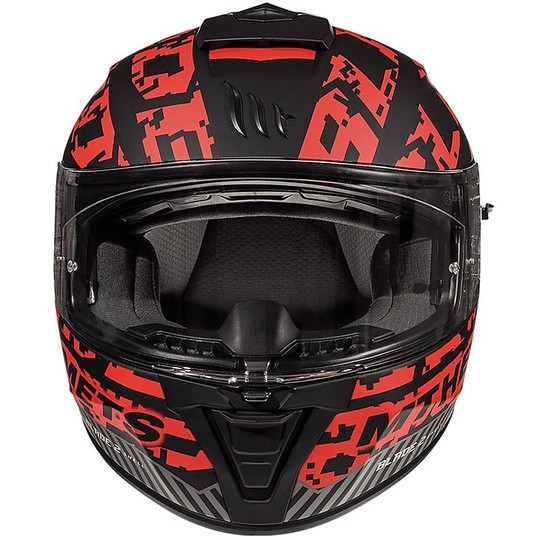 Casco Moto Integrale MT Helmets BLADE 2 SV CHECK Nero Rosso Opaco
