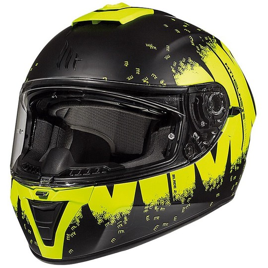 Casco Moto Integrale MT Helmets BLADE 2 SV OBERON Nero Giallo Fluo Opaco