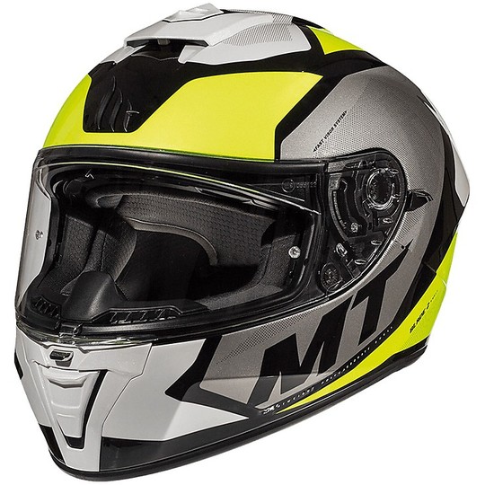 Casco Moto Integrale MT Helmets BLADE 2 SV TRICK C3 Giallo Fluo